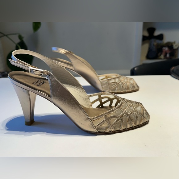 Stuart Weitzman open toe high heels sandals light gold (silver gold), EU 38 1/2 - Picture 13 of 16